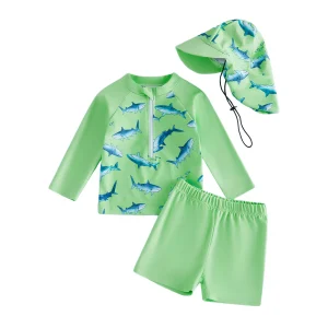 Toddler Swimwear Set, Matching Hat